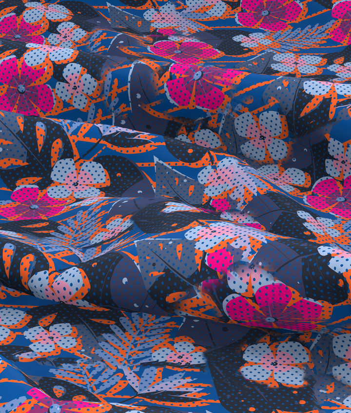 Floral Fusion Perforated Polo