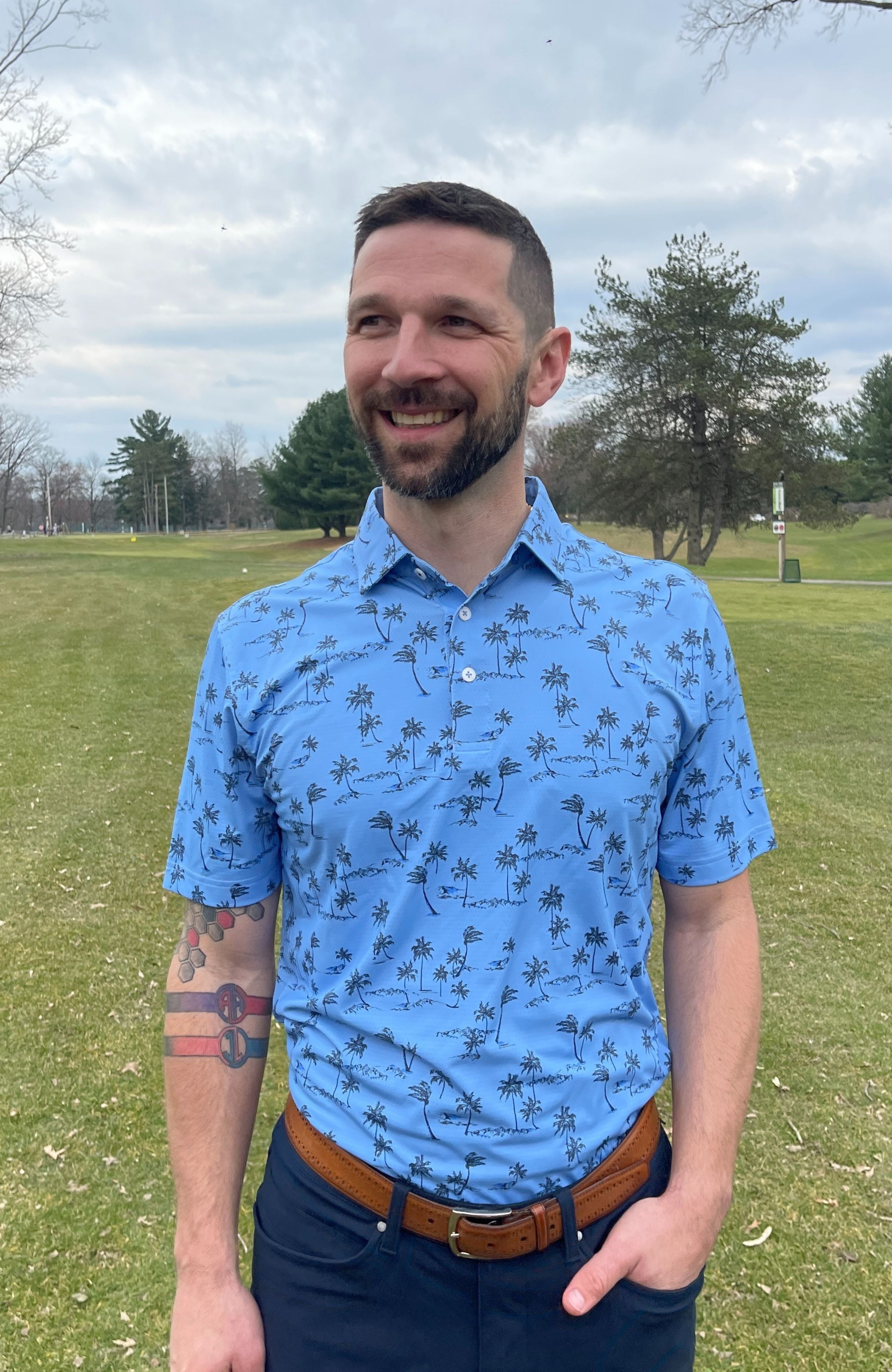 Tropical Breeze Perforated Polo – Zipelly