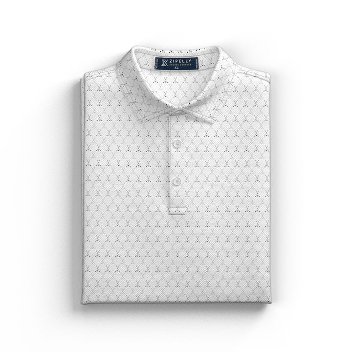 Golf Clubs Perforated Printed Polo