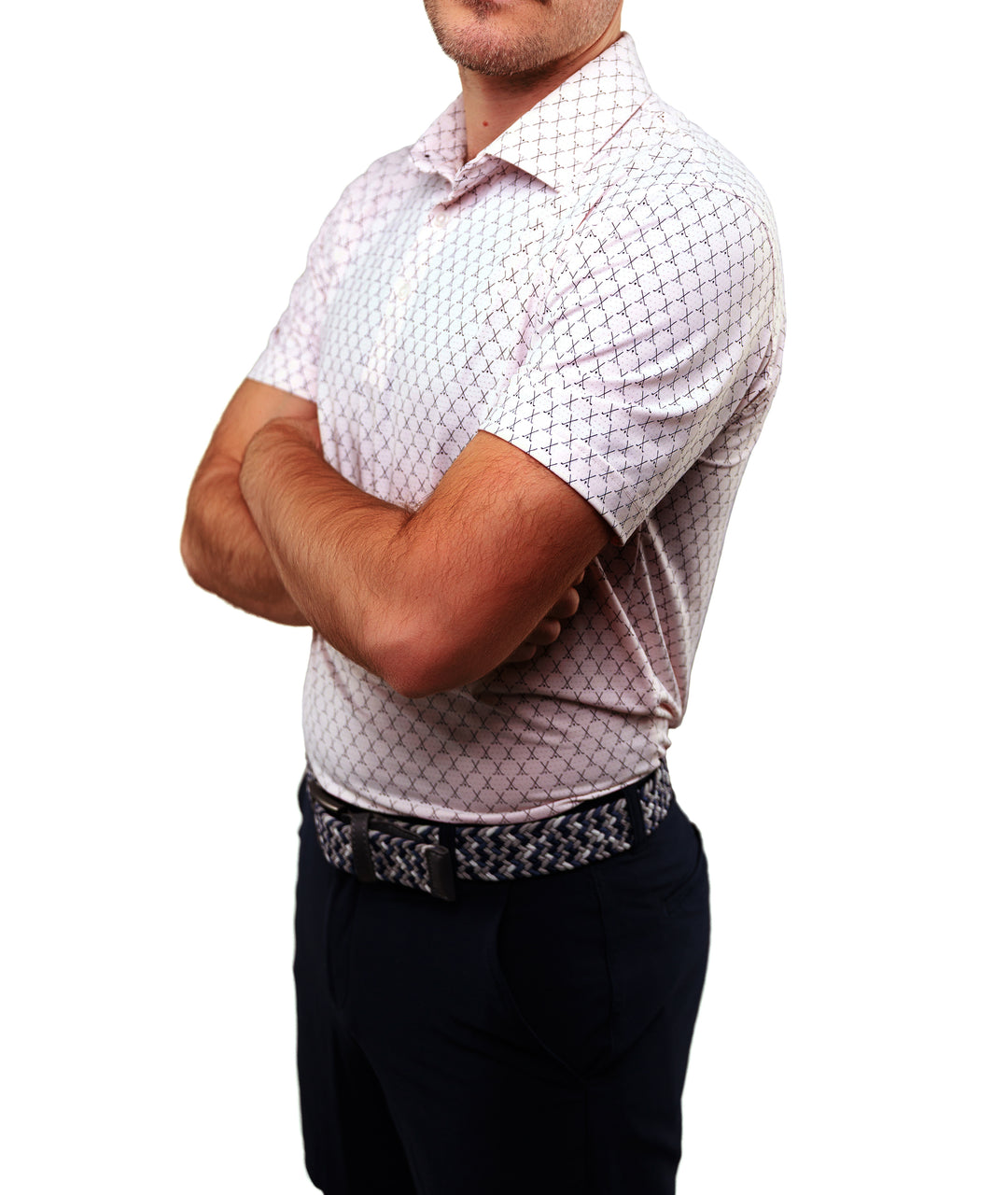 Golf Clubs Perforated Printed Polo