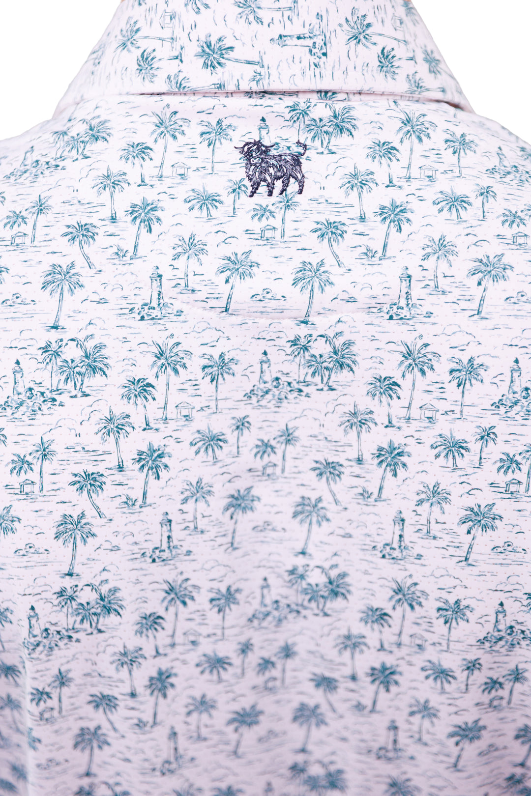 Palm Trees Perforated Printed Polo